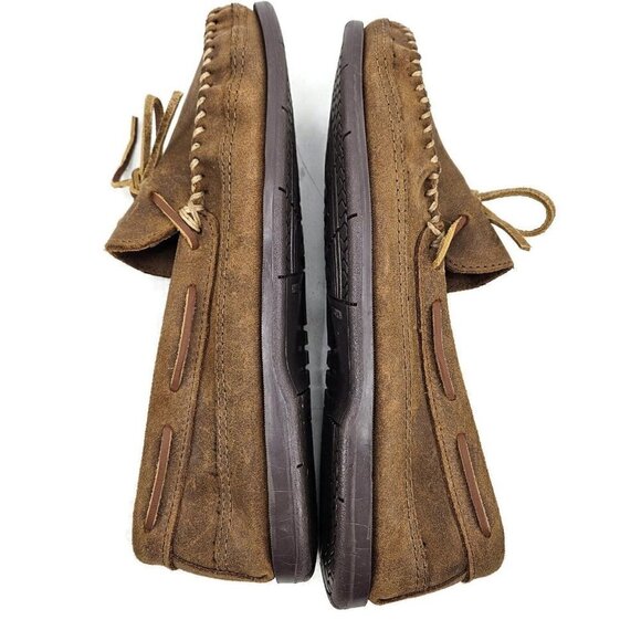 New Minnetonka Double Bottom Hardsole Shoe Mens 13 Brown Leather 823 main image 6